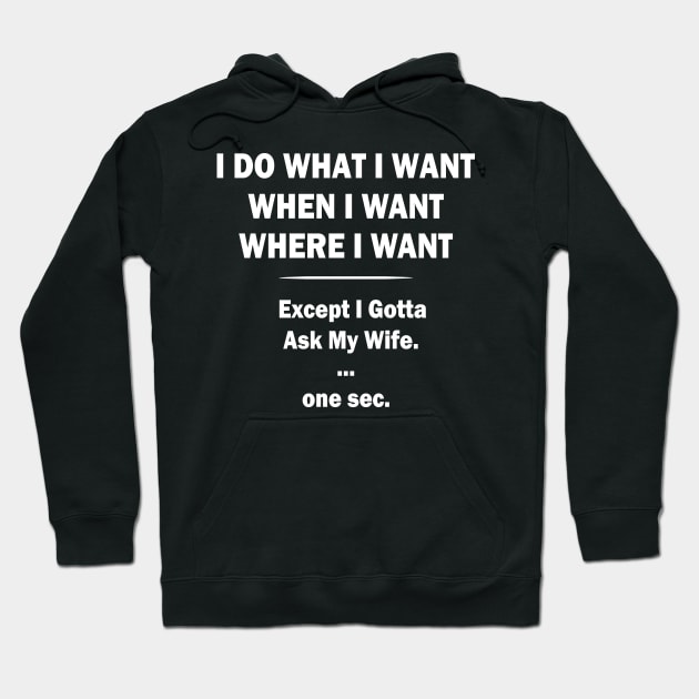 I Do What I Want When I Want Where I Want Except I Gotta Ask My Wife Hoodie by Teekingdom